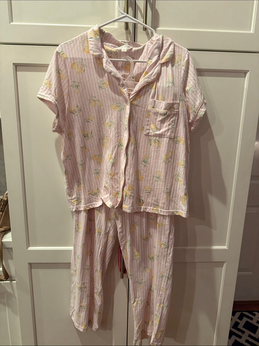 Laura Ashley Pink and Yellow Floral Short-Sleeve Pajama Set